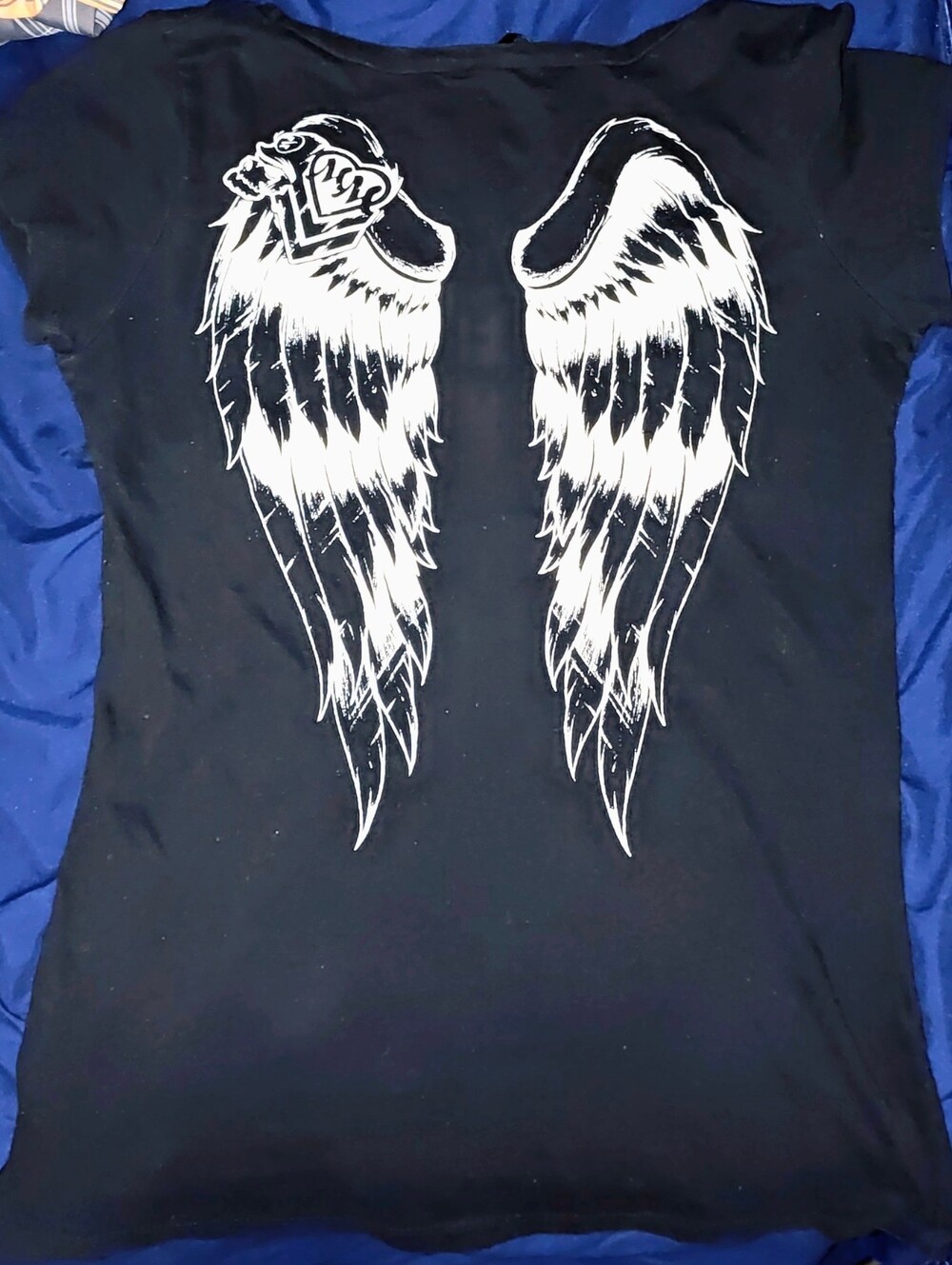 Metal Mulisha Black Short Sleeve Tee with White Wing Back Graphic